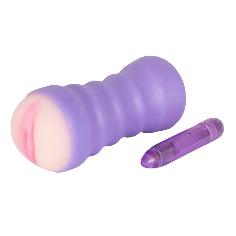 You2Toys Gina - vibrációs maszturbátor műpunci férfiaknak (natúr-lila) 160377 termék bemutató kép