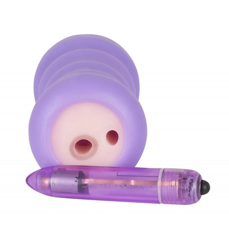 You2Toys Gina - vibrációs maszturbátor műpunci férfiaknak (natúr-lila) 160380 termék bemutató kép