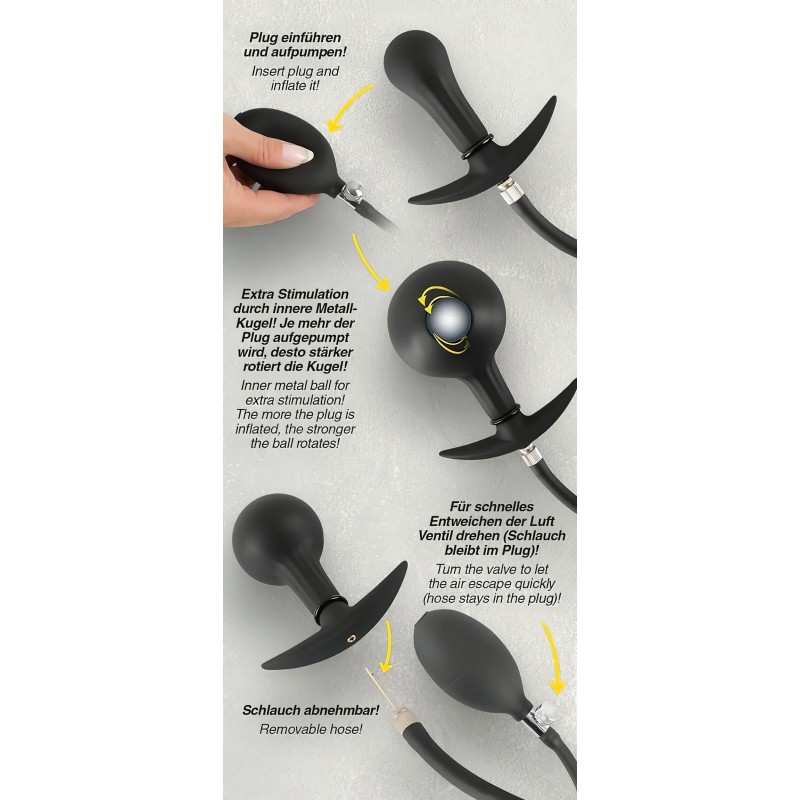 You2Toys - golyós, pumpálható anál plug (fekete) 103761 termék bemutató kép