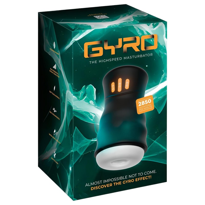 You2Toys Gyro - forgó, rezgő maszturbátor férfiaknak (fekete) 155799 termék bemutató kép