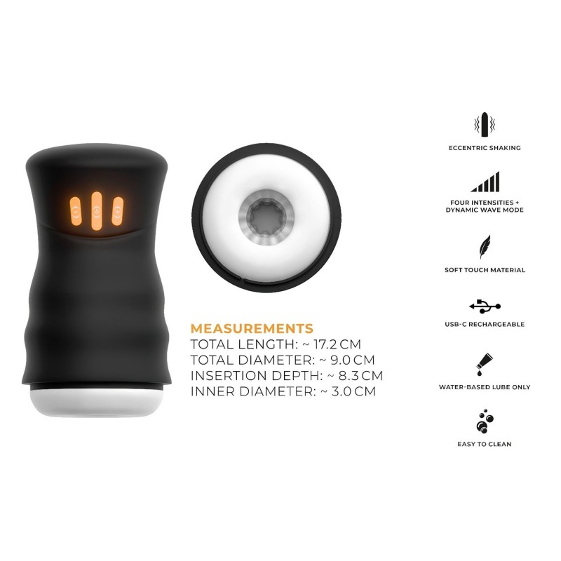 You2Toys Gyro - forgó, rezgő maszturbátor férfiaknak (fekete) 155801 termék bemutató kép