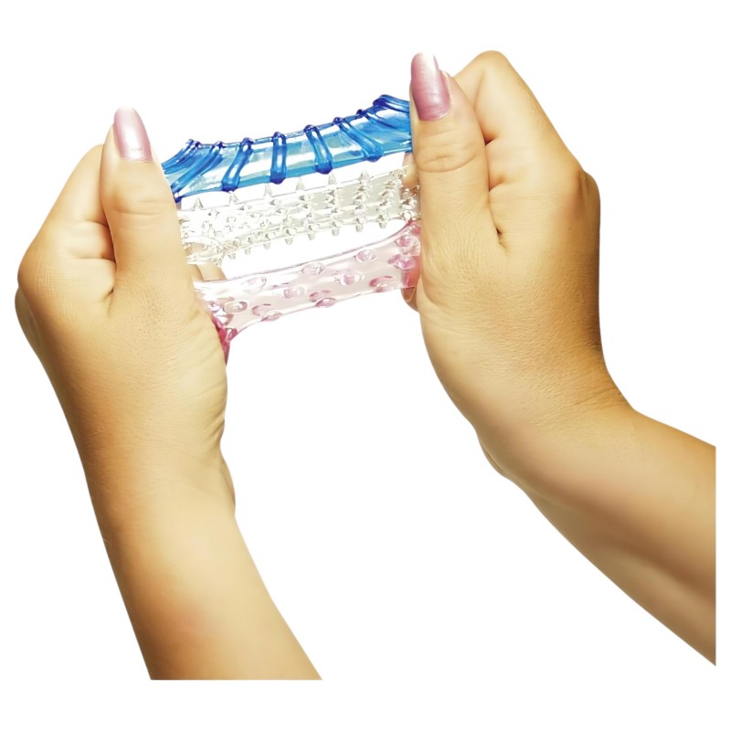 You2Toys - japán péniszköpeny szett barázdás felülettel (3 db) 157079 termék bemutató kép