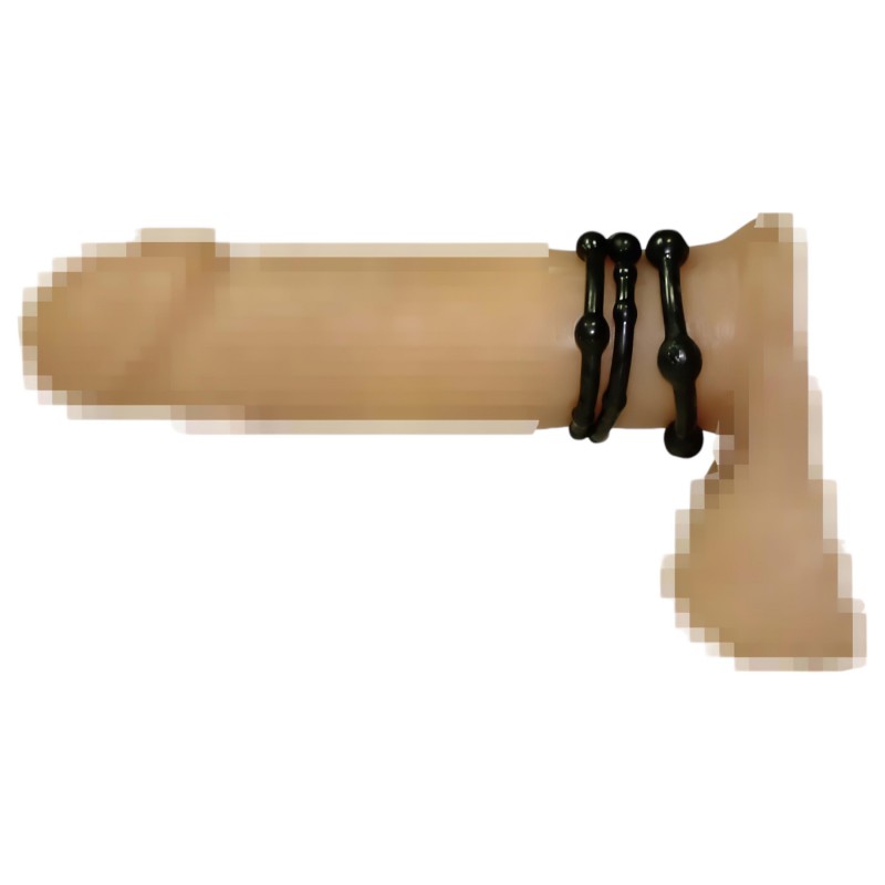 You2Toys - Légy kemény! péniszgyűrű szett (fekete, 3 db) 130278 termék bemutató kép