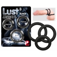 You2Toys - Lust péniszgyűrű trió - fekete 67336 termék bemutató kép
