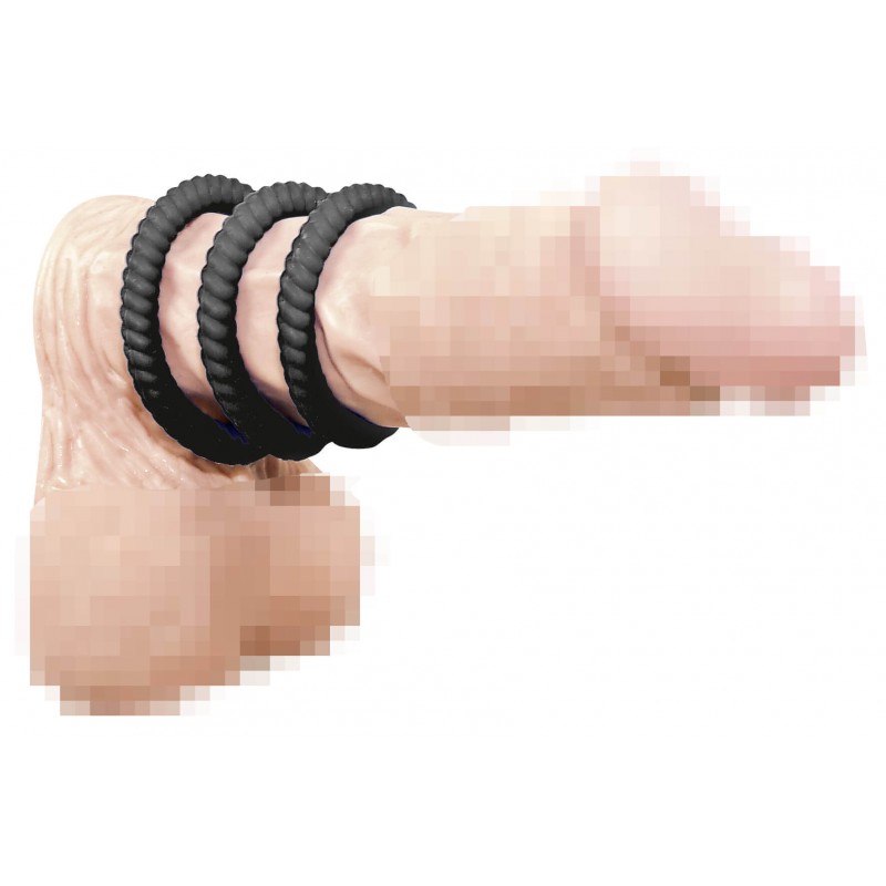 You2Toys - Lust péniszgyűrű trió - fekete 67337 termék bemutató kép