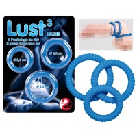 You2Toys - Lust péniszgyűrű trió - kék 67272 termék bemutató kép