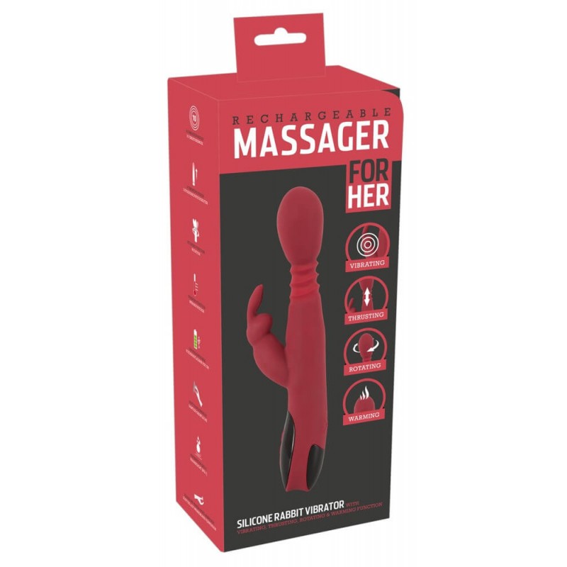 You2Toys Massager - lökő-forgó, melegítő G-pont vibrátor (piros) 80537 termék bemutató kép