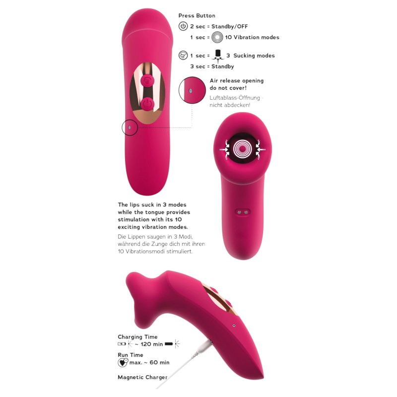 You2Toys Oral Fun - szívó és nyelves csiklóizgató (rózsaszín) 152107 termék bemutató kép