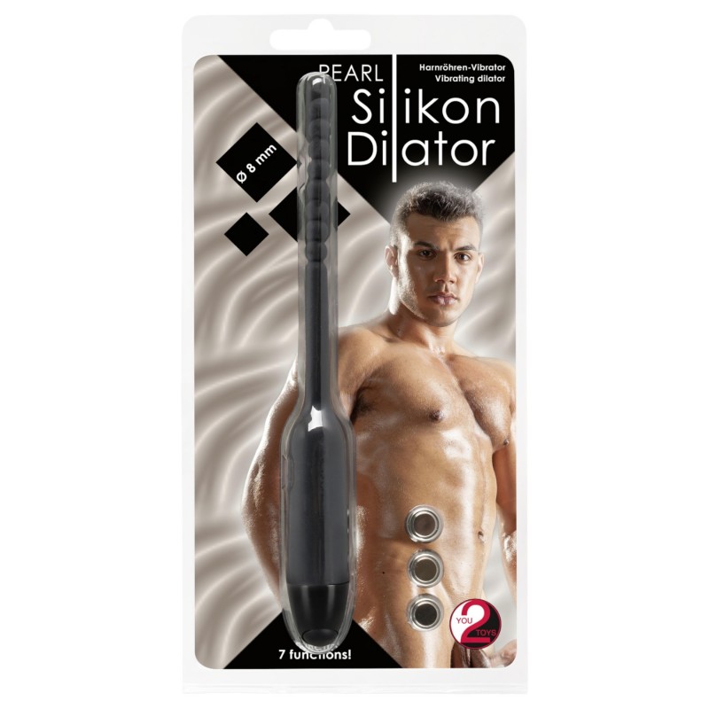 You2Toys Pearl Dilator - fekete gömbös, vibrációs húgycsőtágító dilátor (0,8 cm) 158026 termék bemutató kép