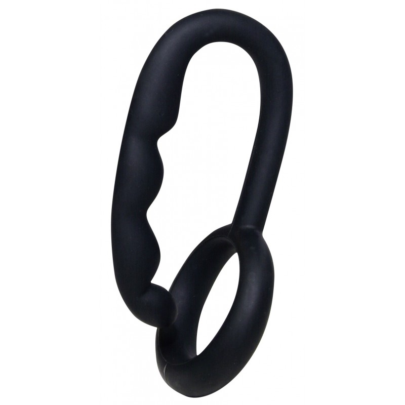 You2Toys - péniszgyűrű kéjhurokkal - fekete 67268 termék bemutató kép