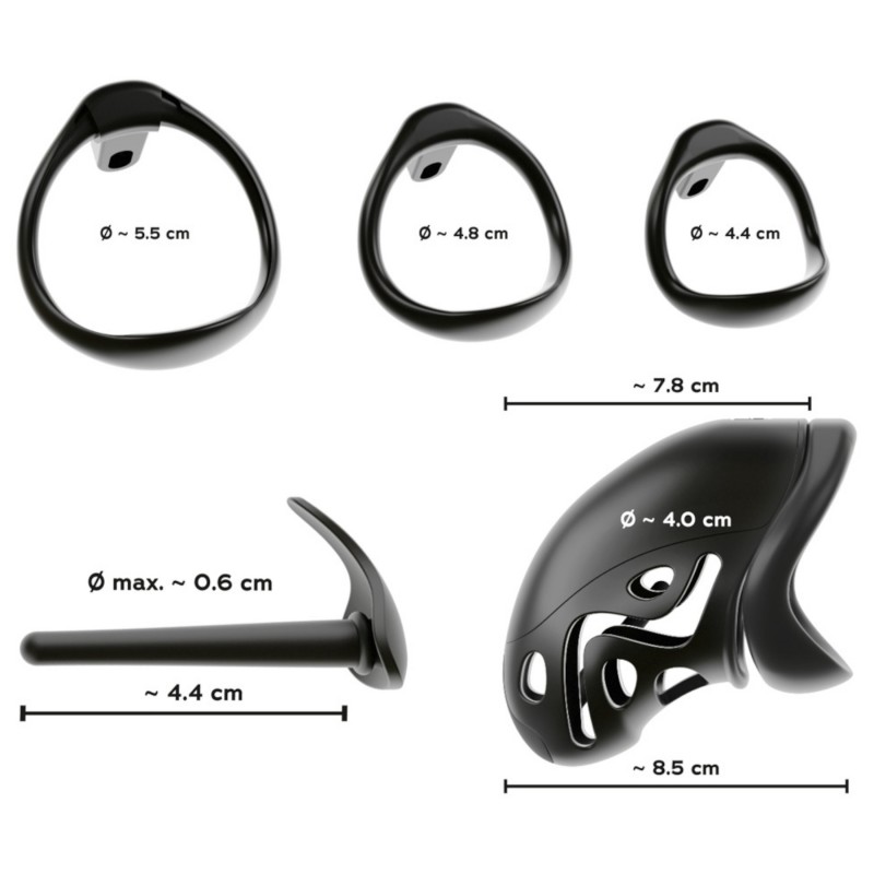 You2Toys - péniszketrec péniszpluggal (fekete) 120669 termék bemutató kép