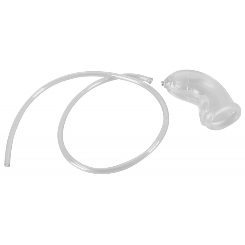 You2Toys Piss Play Sleeve - péniszfeltét kivezető csővel (átlátszó) 71387 termék bemutató kép