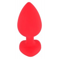 You2Toys Plug Large - fekete köves, szíves anál dildó (piros) - nagy 41294 termék bemutató kép