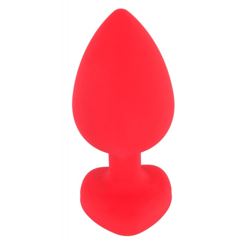 You2Toys Plug Large - fekete köves, szíves anál dildó (piros) - nagy 41294 termék bemutató kép