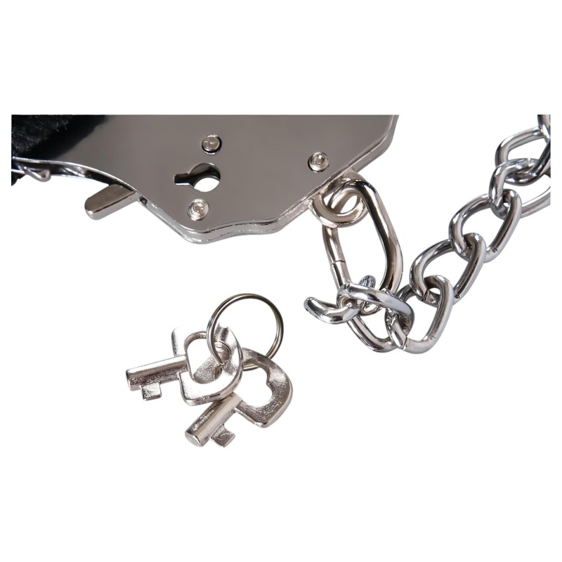 You2Toys - plüss szexbilincs hosszú lánccal (fekete) 169400 termék bemutató kép