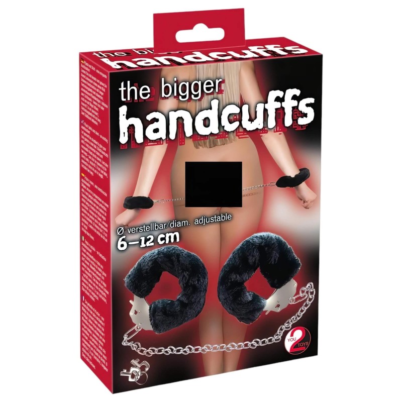You2Toys - plüss szexbilincs hosszú lánccal (fekete) 169401 termék bemutató kép