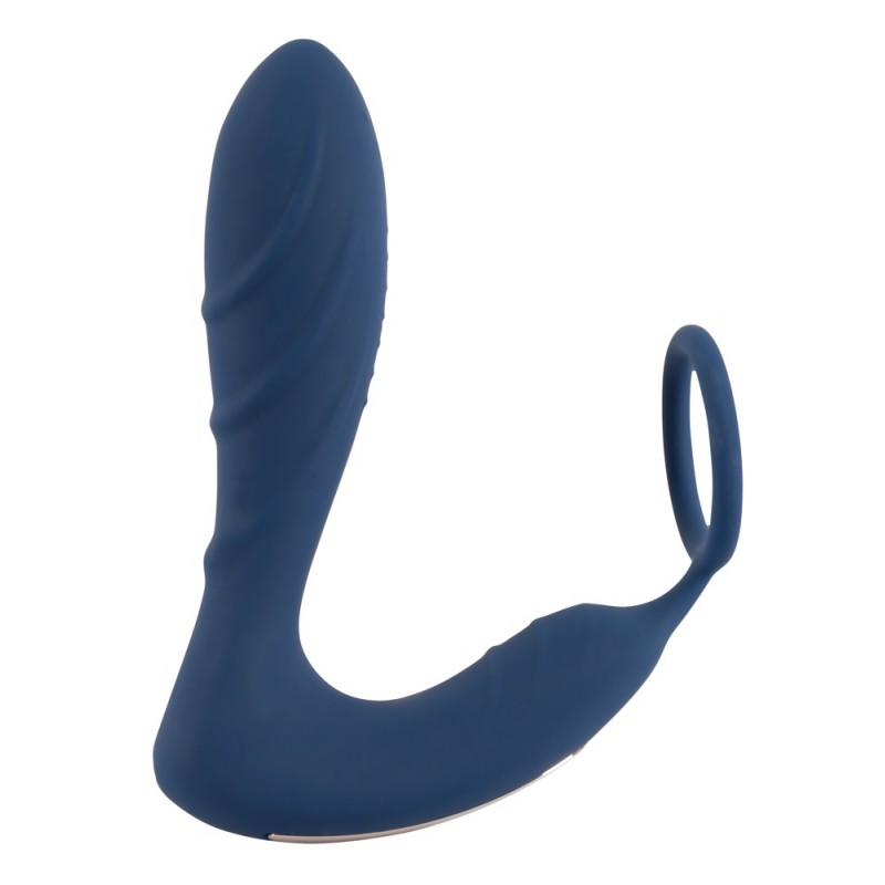 You2Toys Prostate Plug - anál vibrátor péniszgyűrűvel (kék) 37338 termék bemutató kép