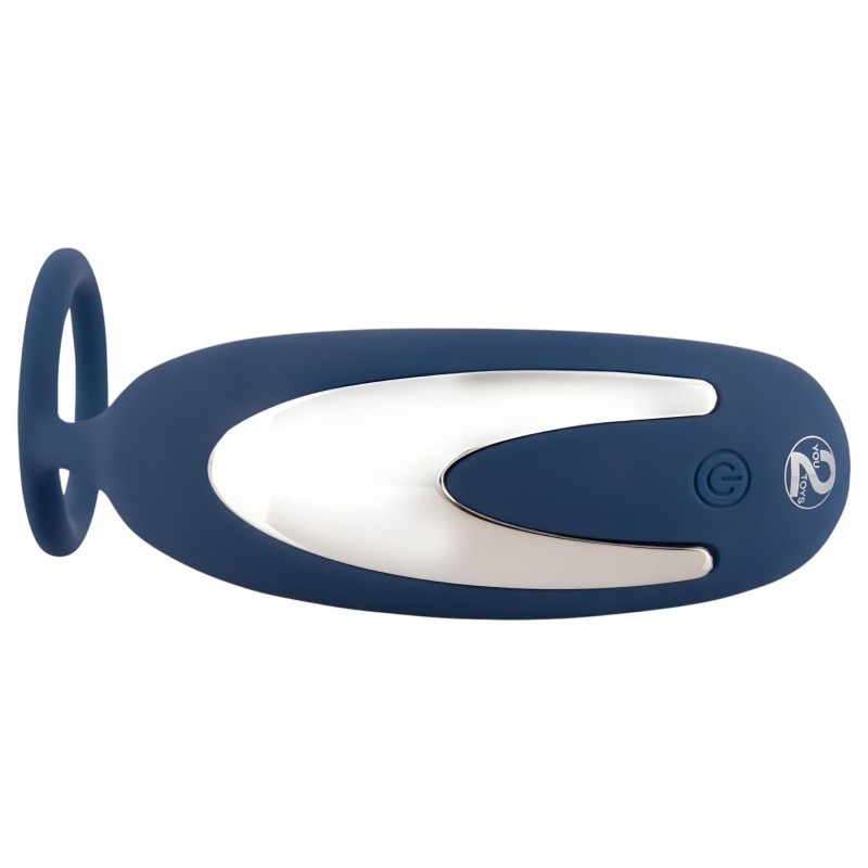 You2Toys Prostate Plug - anál vibrátor péniszgyűrűvel (kék) 112051 termék bemutató kép