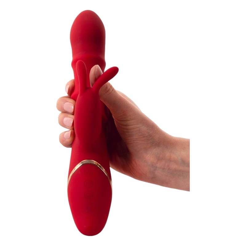 You2Toys Rabbit - mozgó gyűrűs vibrátor (piros) 90879 termék bemutató kép