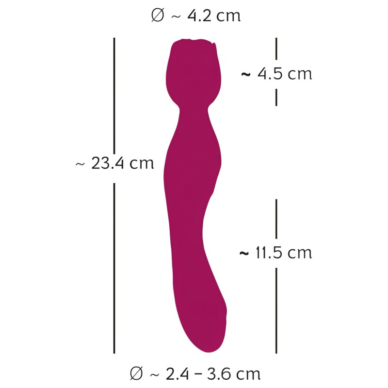 You2Toys Rosenrot - akkus rózsaszál masszírozó vibrátor (piros) 111306 termék bemutató kép