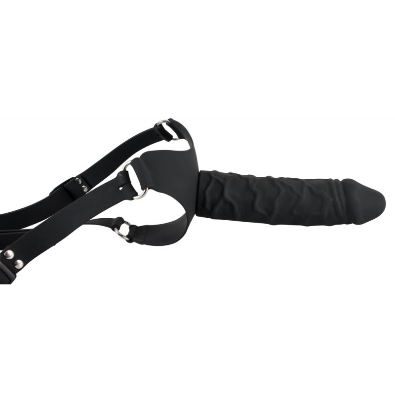 You2Toys - Silicone Strap-On - felcsatolható dildó (fekete) 61539 termék bemutató kép