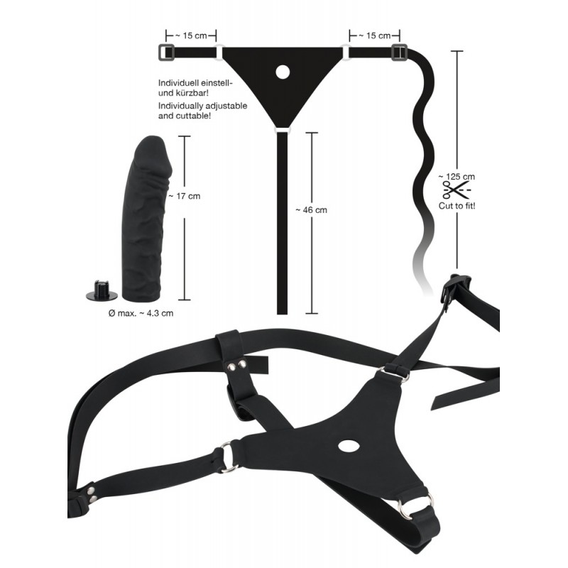 You2Toys - Silicone Strap-On - felcsatolható dildó (fekete) 61544 termék bemutató kép