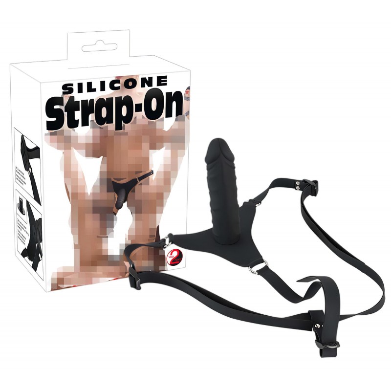 You2Toys - Silicone Strap-On - felcsatolható dildó (fekete) 108490 termék bemutató kép