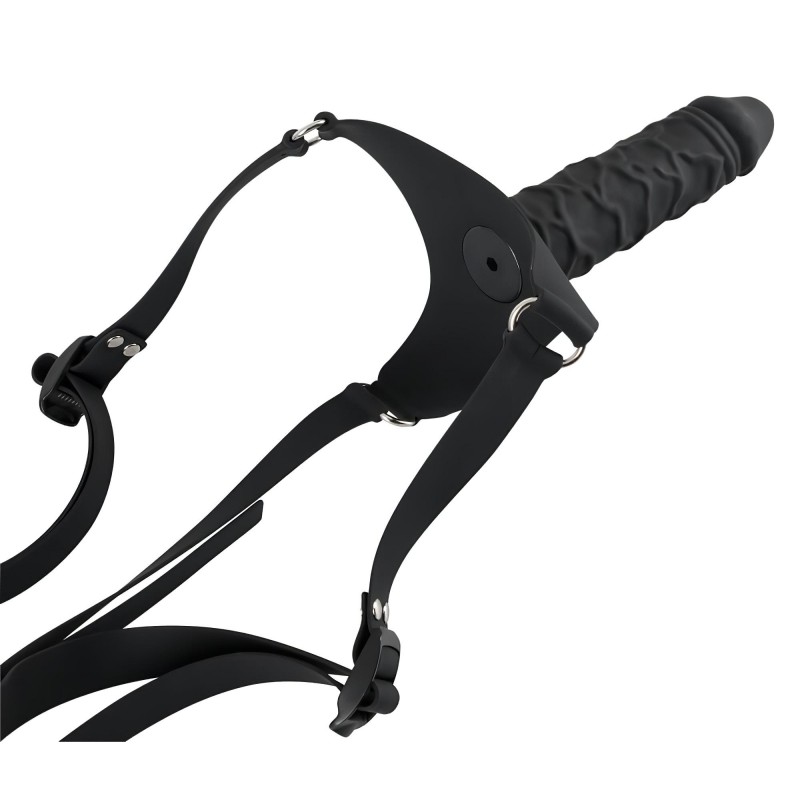 You2Toys - Silicone Strap-On - felcsatolható dildó (fekete) 108492 termék bemutató kép