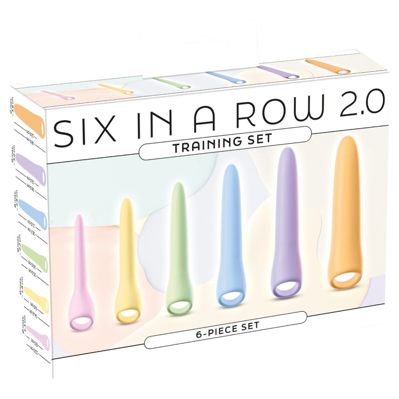 You2Toys Six in a Row 2.0 - 6 részes szilikon dildó és dilátor szett (színes) 149338 termék bemutató kép
