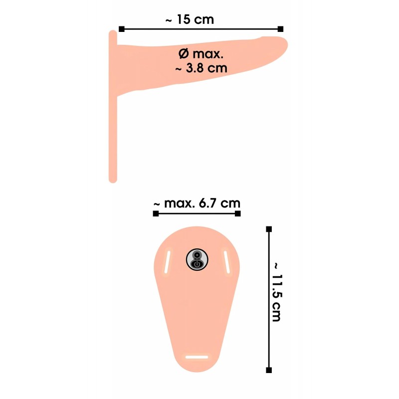You2Toys - Strap-On - akkus, felcsatolható vibrátor (testszínű) 141357 termék bemutató kép