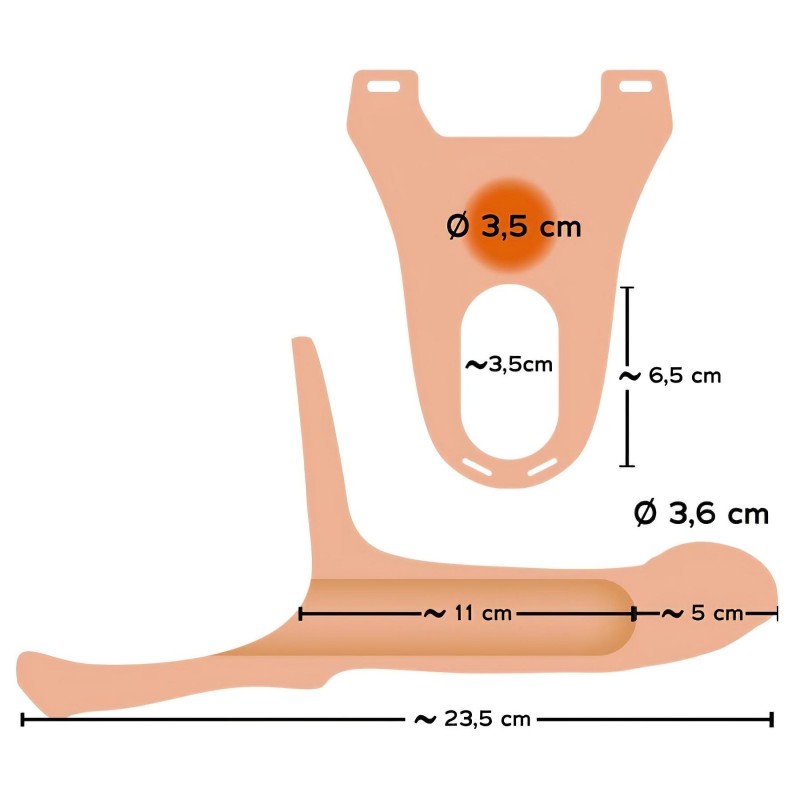 You2Toys - Strap-on M - felcsatolható, üreges dildó (testszínű) 141117 termék bemutató kép