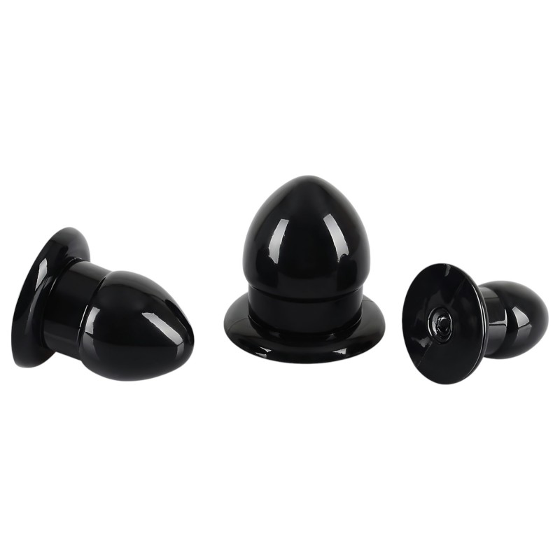 You2Toys - Stretching Plug Kit - anál plug szett - 3 db (fekete) 130490 termék bemutató kép