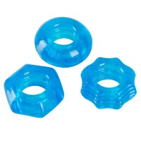 You2Toys - Stretchy - szilikon péniszgyűrű trió (kék) 37380 termék bemutató kép
