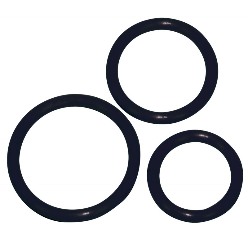 You2Toys - Szilikon péniszgyűrű trió - fekete 61071 termék bemutató kép