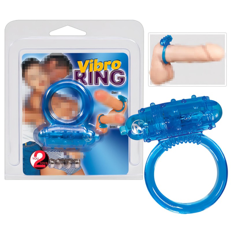 You2Toys - szilikon vibrációs péniszgyűrű (kék) 109424 termék bemutató kép