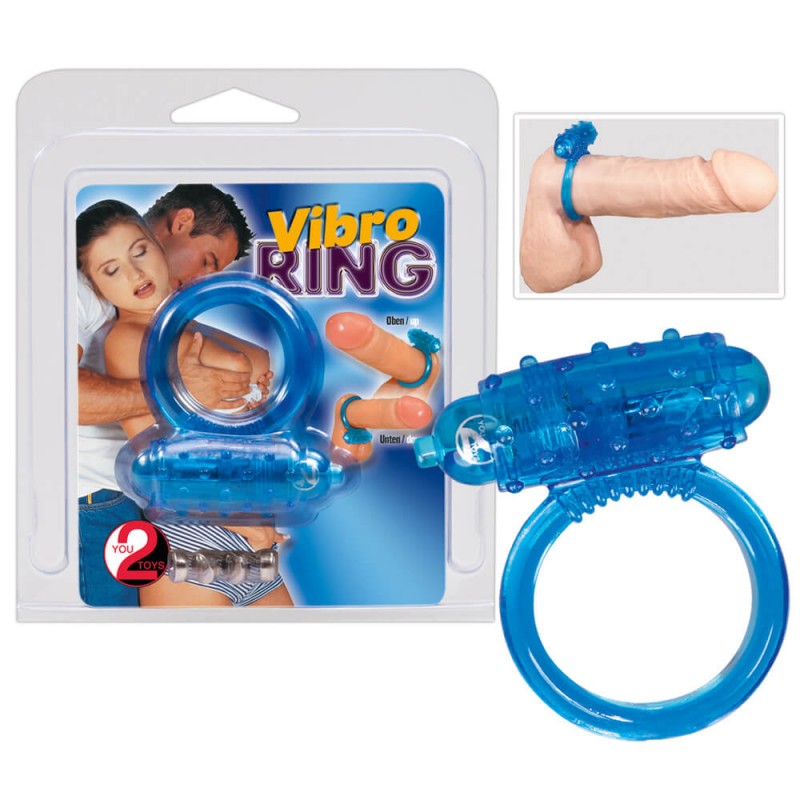 You2Toys - szilikon vibrációs péniszgyűrű (kék) 61365 termék bemutató kép
