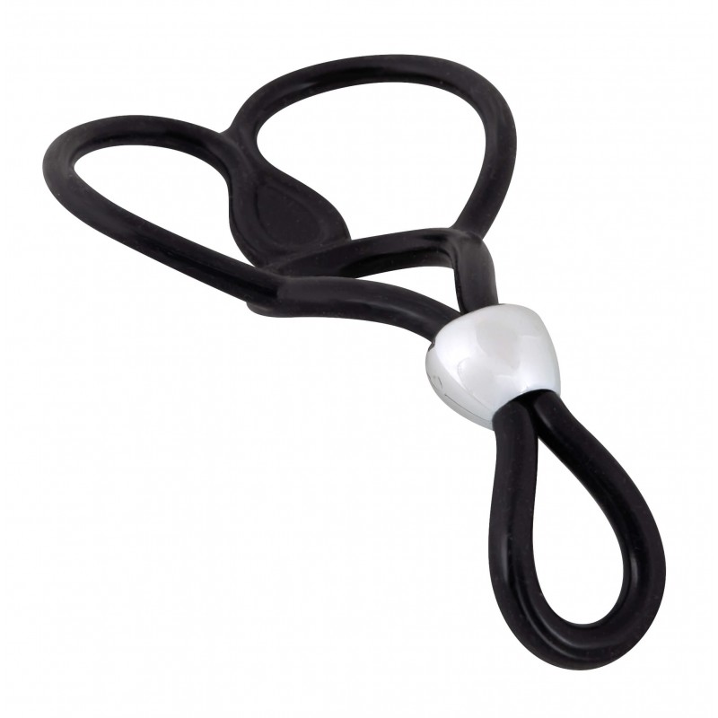 You2Toys - Tripla, állítható pénisz- és heregyűrű (fekete) 61831 termék bemutató kép