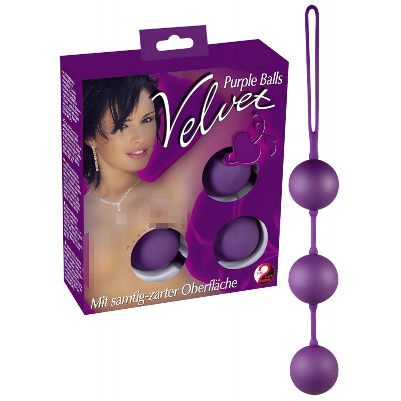 You2Toys Velvet - tripla gésagolyó kegel tornához (lila) 161531 termék bemutató kép