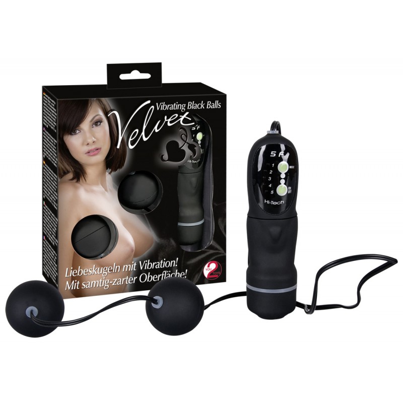 You2Toys - Velvet vibrációs gésagolyó duó - fekete 60895 termék bemutató kép