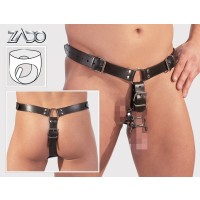 ZADO - bőr tanga dildóval, 3 péniszgyűrűvel 79023 termék bemutató kép