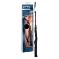 ZADO - hosszú bőr korbács (fekete-piros) 78515 termék bemutató kép