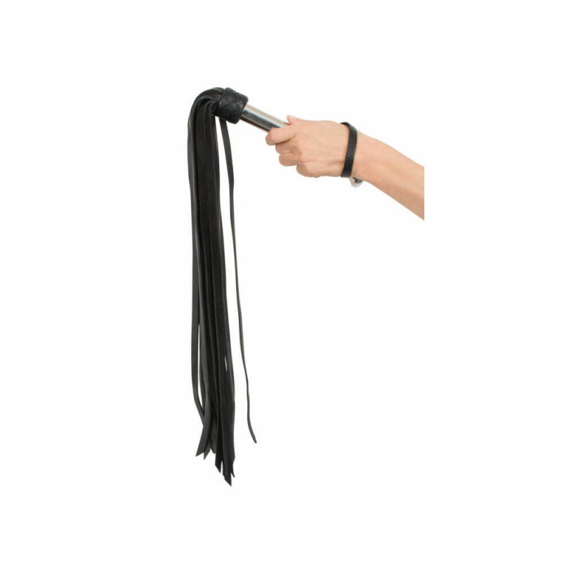 ZADO - hosszú, extra erős bőr korbács (fekete) 78506 termék bemutató kép