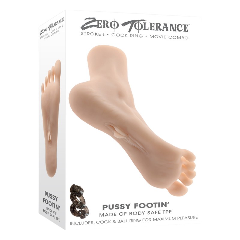 Zero Tolerance Pussy Footin - lábfej műpunci maszturbátor (testszínű) 95461 termék bemutató kép
