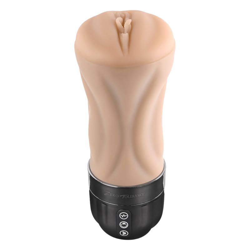 Zero Tolerance Tight Lipped - szívó-rezgő műpunci (natúr) 95856 termék bemutató kép